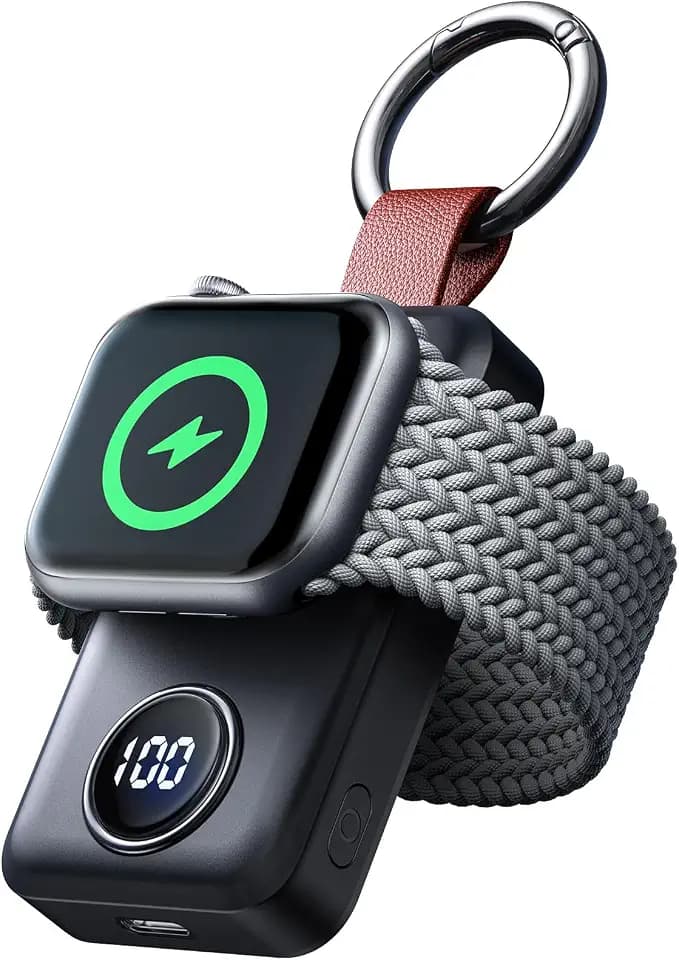 JOYROOM Kabelloses Ladegerät für Apple Watch Series 12/11/10/9/8/7/6/5/4/3/2/1/SE/SE2/SE3, Ultra 4/Ultra 3/Ultra 2/Ultra, 2000 mAh Magnetisches Powerbank für Apple Watch