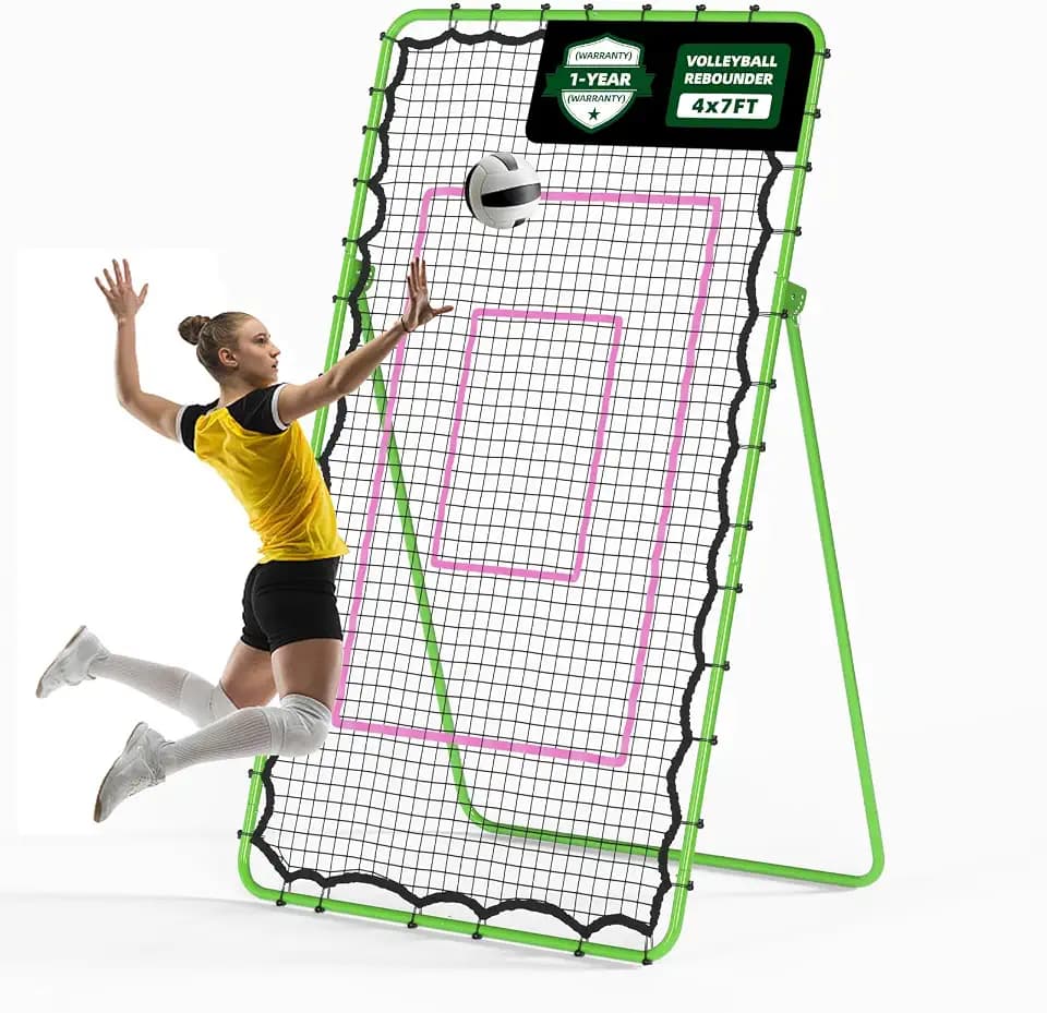 Volleyball Rebounder Net 7x4 FT, Adjustable Volleyball Training Equipment