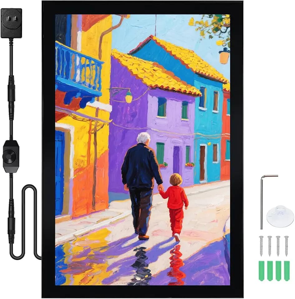 24x36 Inch LED Poster Frame with Dimmer, Backlit Light Box Display for Movie Posters & Art, Wall-Mounted with On/Off Switch, Ideal for Home Theater, Offices, and Gift Giving