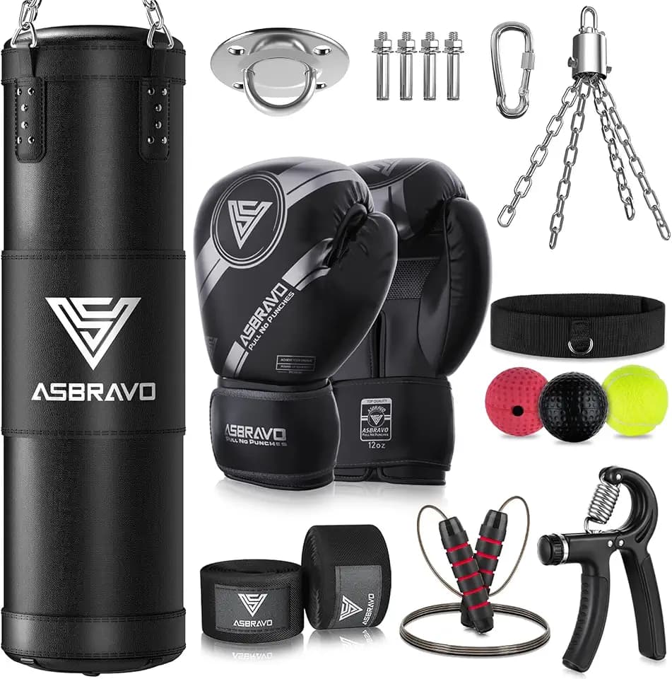 Punching Bag for Adults, 4 ft Set with 12 oz Boxing Gloves