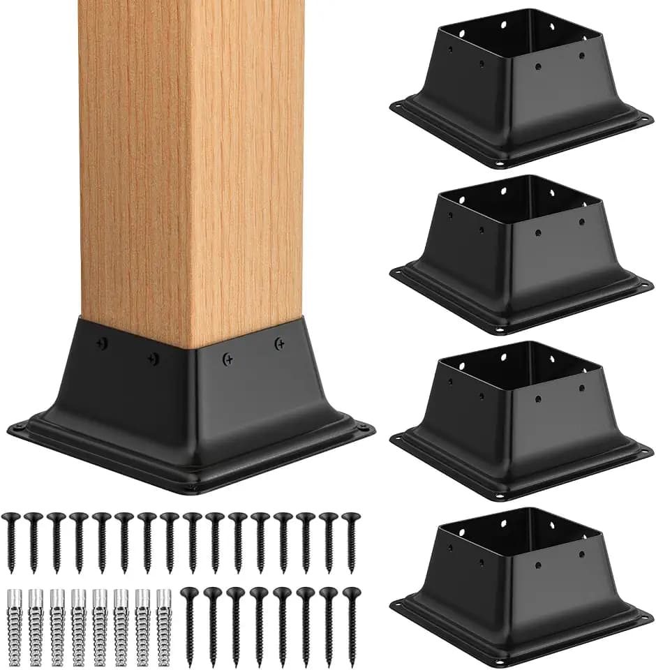4x4 Post Base 5Pcs, Internal 3.6"x3.6" Heavy Duty Post Bracket
