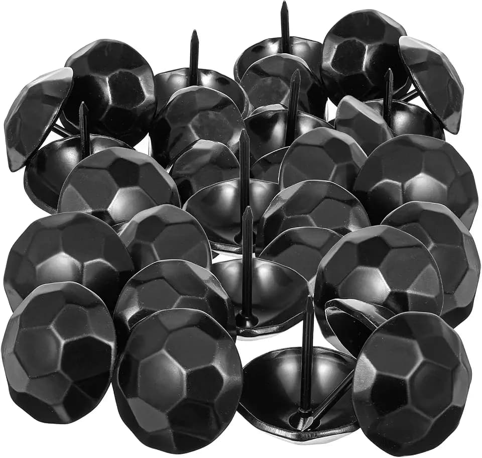 100 PCS Iron Clavos Decorative Nails - 1 Inch Antique Black Rustic Furniture Tacks for Wood Doors, Barn Shutters, Faux Beams, Gates, Headboards and Home Improvement Projects