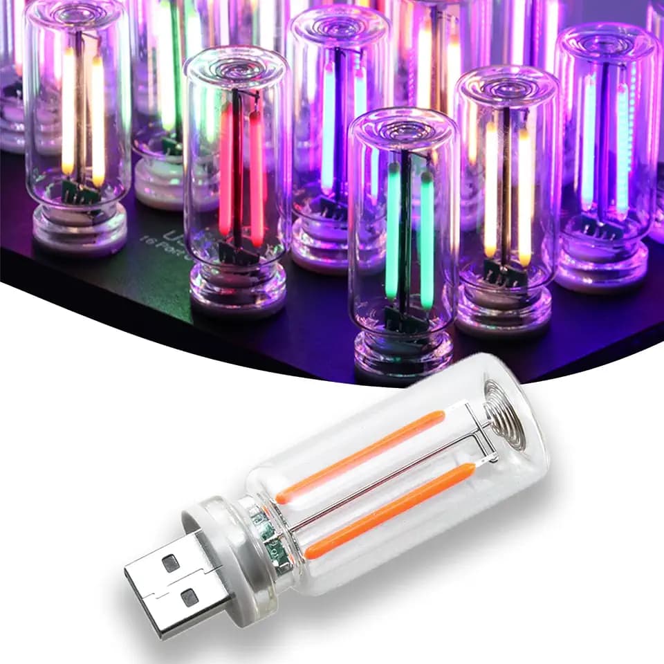 Touch Control Retro USB Night Light, Touch Adjustment Lights,Plug in USB Auto Night Light, Mini LED Bulb for Car, Camping, Gift, Party, Holiday Decoration, Bedroom, Desktop (Yellow, 901)