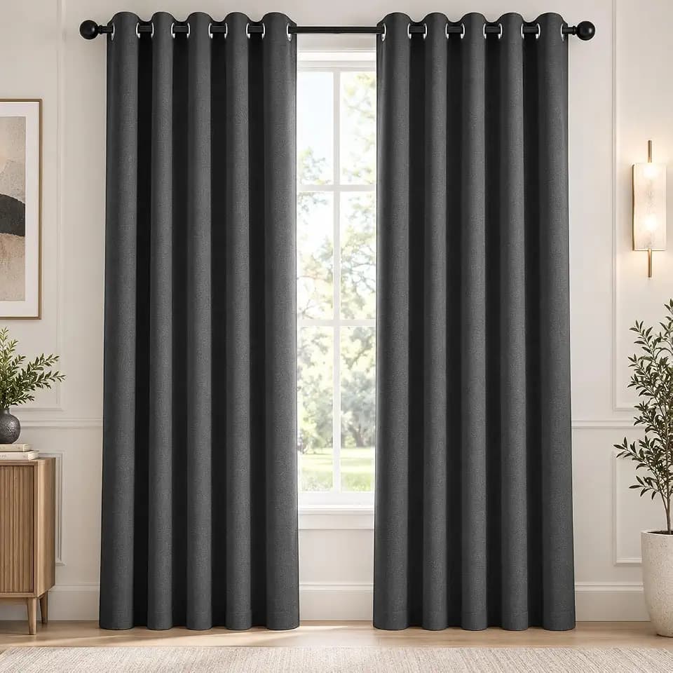 Deconovo 100% Blackout Curtains for Living Room 108 Inch Long 2 Panels