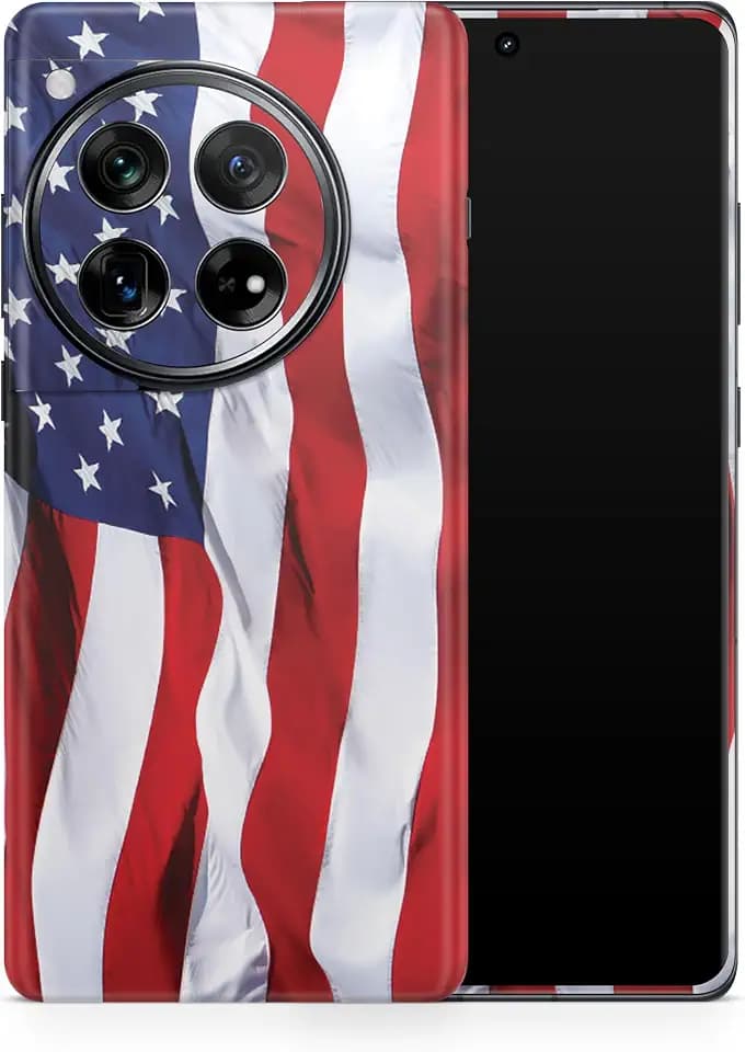 Phone Skin Compatible with OnePlus 12 (2024) - American Flag - Premium 3M Vinyl Protective Wrap Decal Cover - Easy to Apply | Crafted in The USA by MightySkins