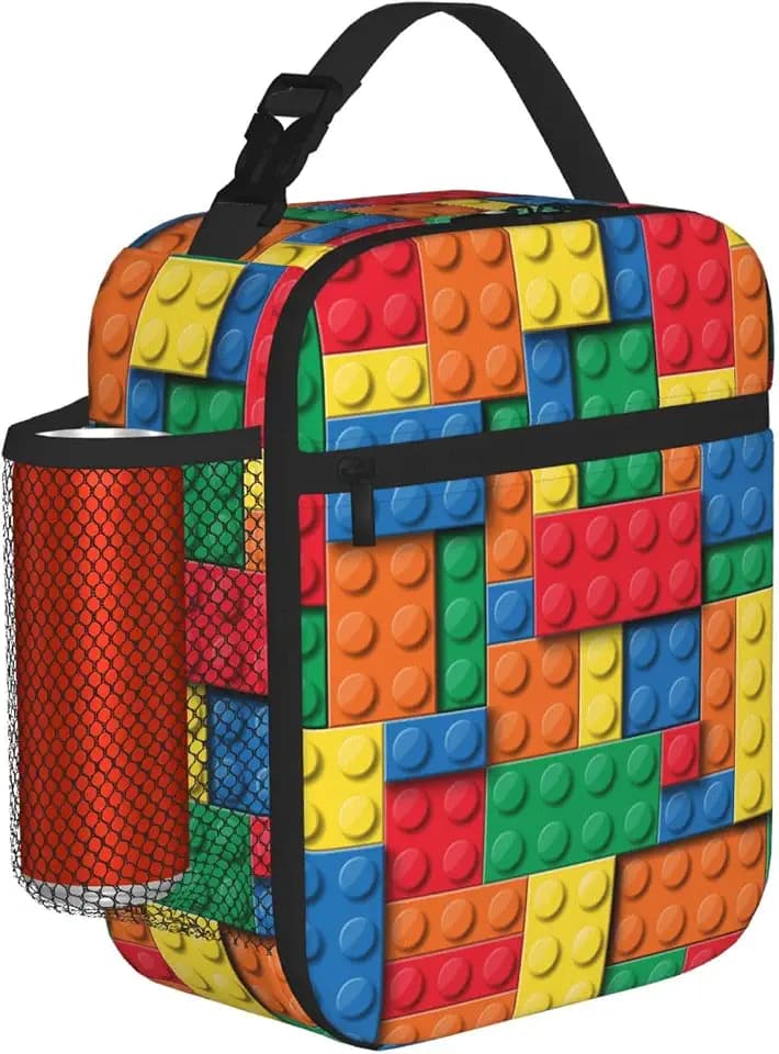 Block Funny Game Colorful Lunch Box For Teenage Girls Boys Men Women - Portable Lunch Bag - Insulated Lunchbox - Kid Reusable School Lunch Boxes