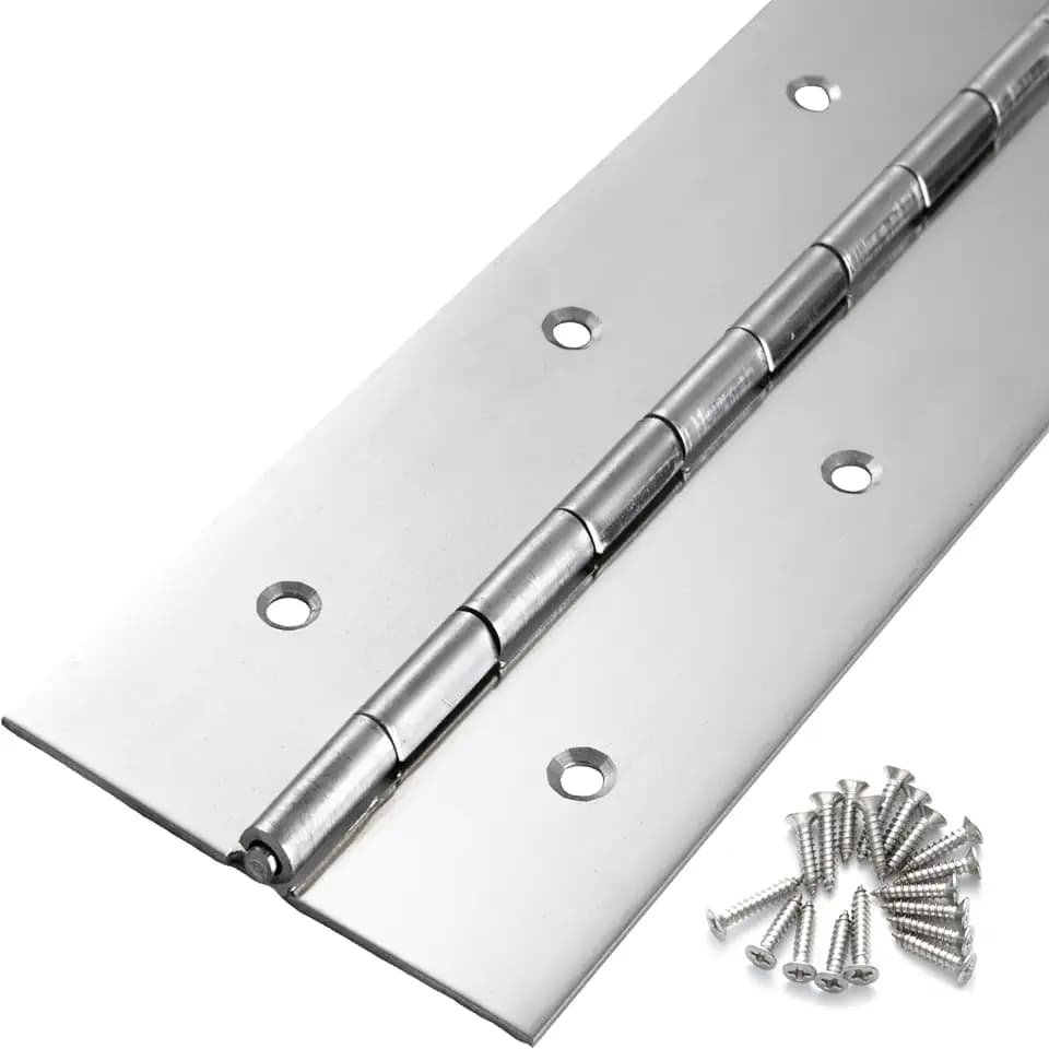Heavy Duty Piano Hinge 24 Inch x 3 Inch Width, True 0.060'' Thick Stainless Steel Piano Hinge for Heavy Duty Cabinet, Door, Toolbox, Wooden Box, Metal Plate, Furniture, Industrial Project