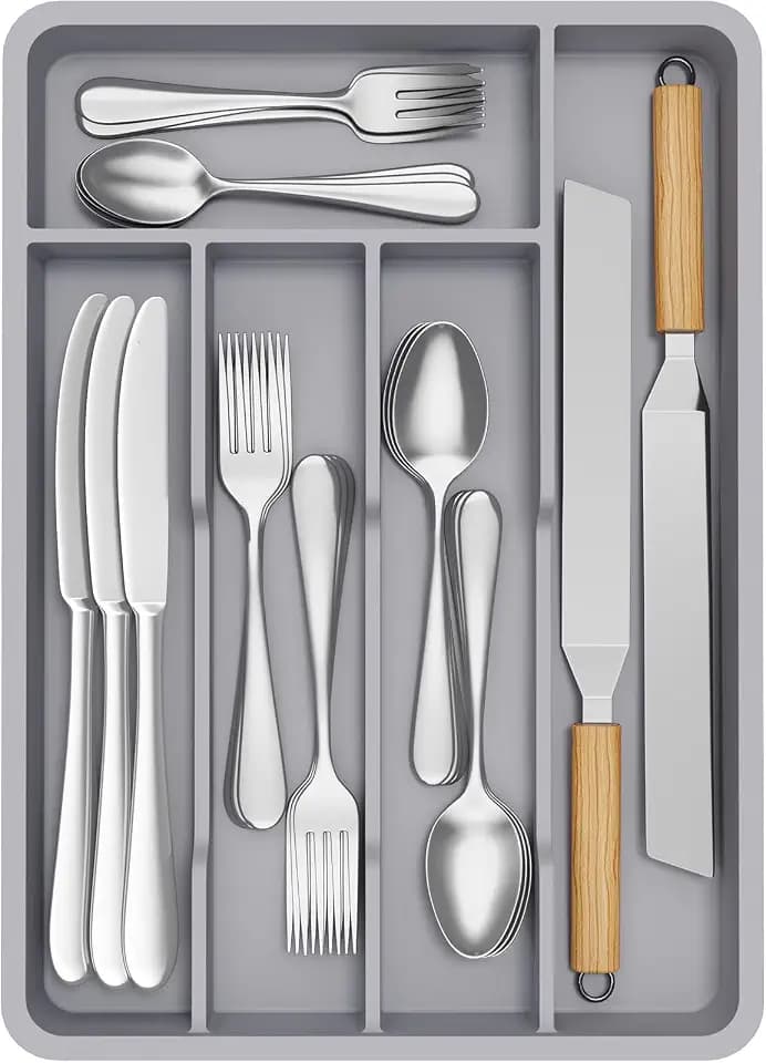 Lifewit Silverware Drawer Organizer Tray, Cutlery Storage for Kitchen