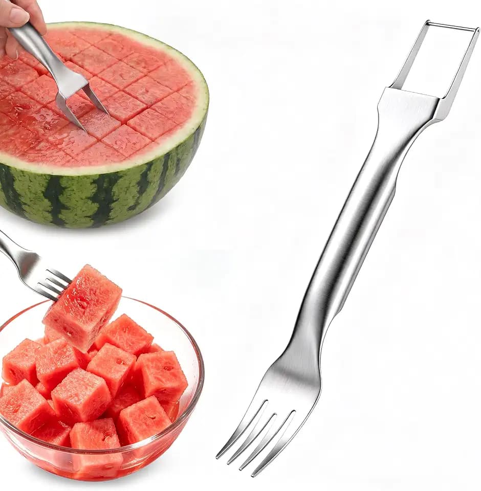 CripsTaste Stainless Steel Watermelon Cutter Slicer Tool Watermelon Fork