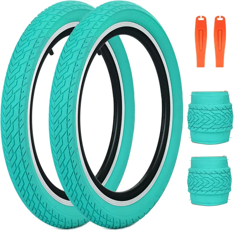 MEGHNA BMX Bike Tire 20 x 2.35 inch 60-406 Tire Foldable Tire Set 20 inch Replacement All-Terrain Tire for BMX Freestyle Kids Bike