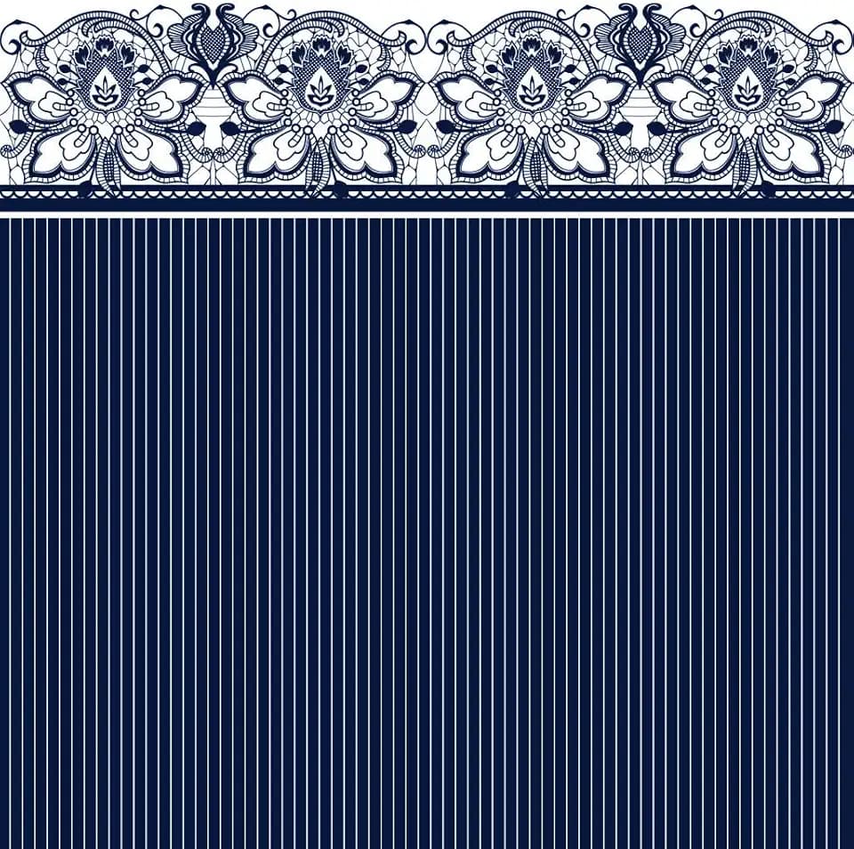 Cocktail Napkins Navy Lace, Paper, Square, Case of 240 (12 packs x 20)
