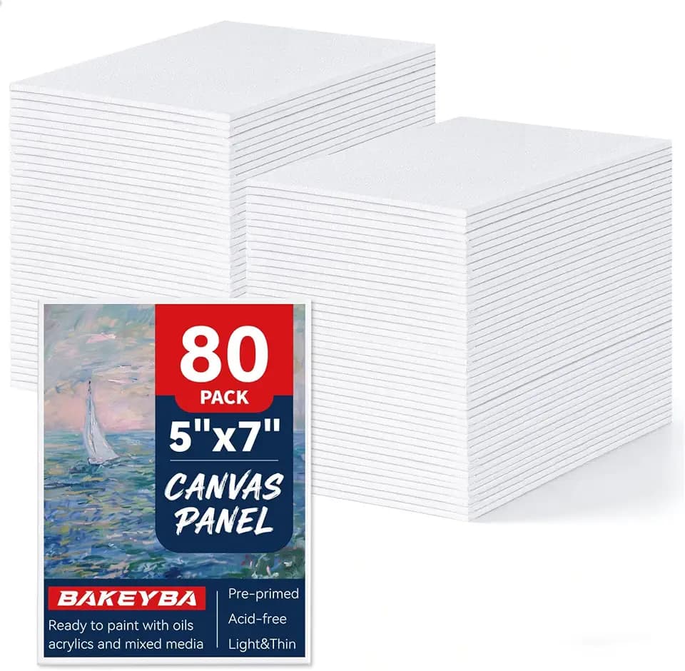 80 Pack 5x7 Inch Canvas Boards Small Canvas Panels for Kids Painting