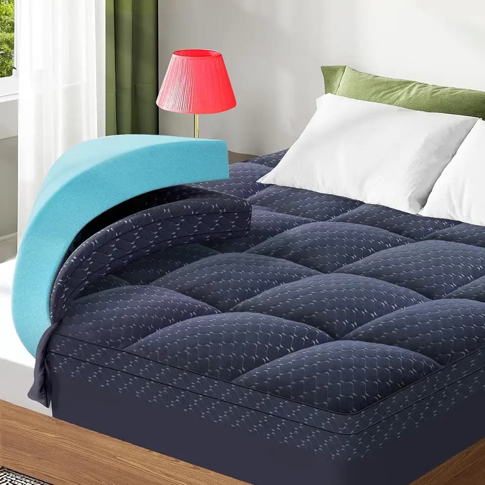 VALUXE Dual Layer 3 Inch Memory Foam Mattress Topper Queen Size