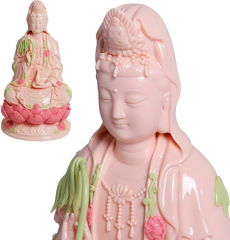 ART PARK Top Ceramic Guan Yin Statue - Handmade Quan Yin, Kwan Yin, Quan Am, Kuan Yin, Guanyin Statue for Meditation Altar, Female Buddha - Goddess of Mercy and Compassion