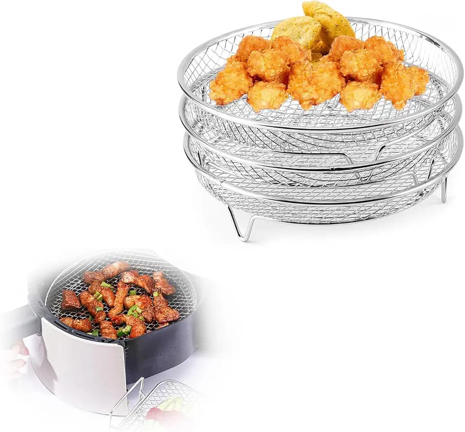 8 Inch Air Fryer Rack, 3 Layers Stainless Steel
