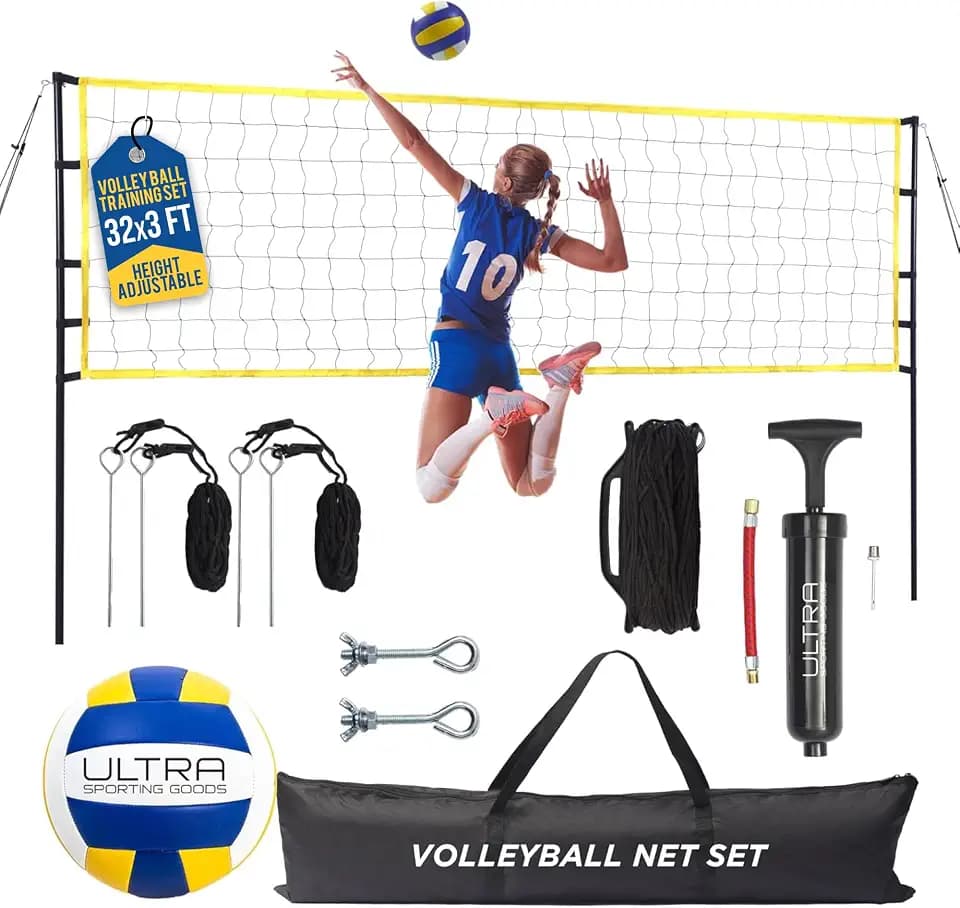 Volleyball Net for Backyard, Regulation Size 32x3FT, Portable Outdoor
