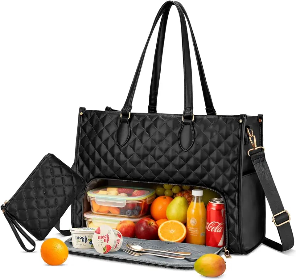 KKXIU Insulated Lunch Tote Bag for Women, Work Bag with Large Capacity