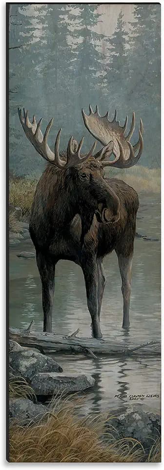 WGI-Gallery WA-QWM-412 Quiet Water Moose Wall Art, 4"x12"