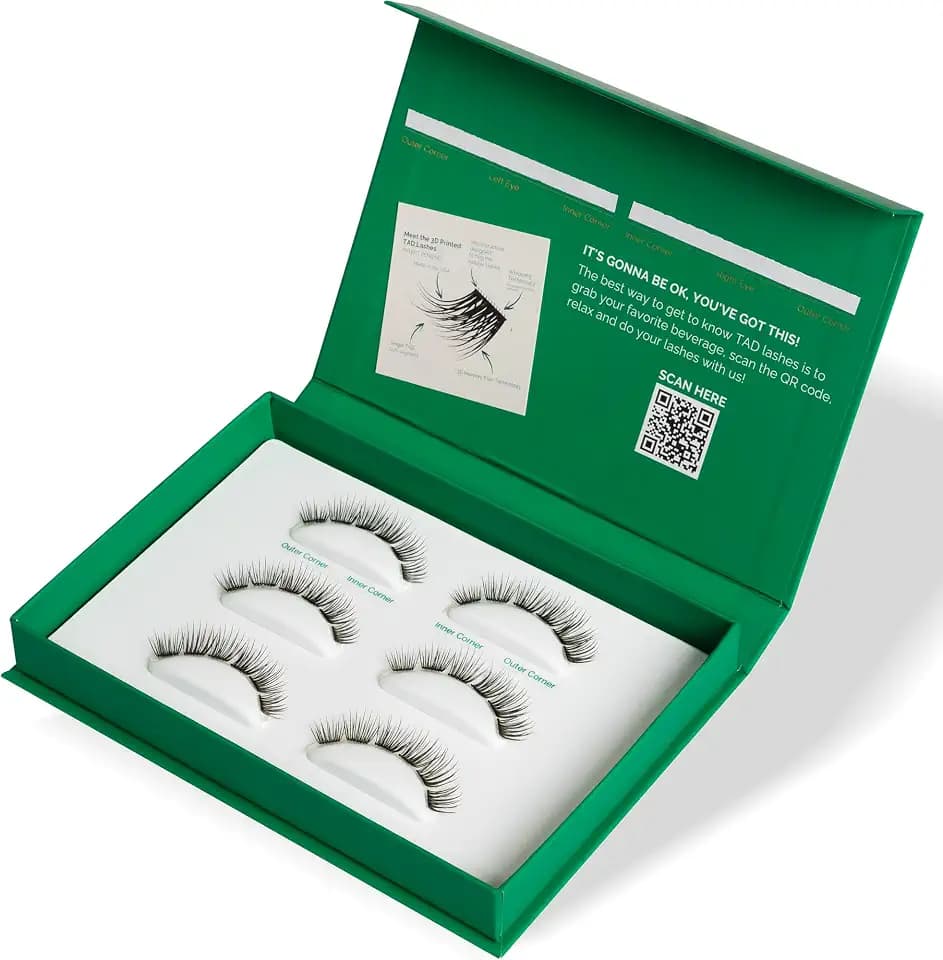 TAD Beauty Bliss DIY Lash Clusters 3 Pairs 8–14mm C Curl – 3D Printed Individual Lashes Never Lose Curl – Natural Look Patent Pending Soft Band Made in USA False Eyelash Segments Wispy Volume (Midi)