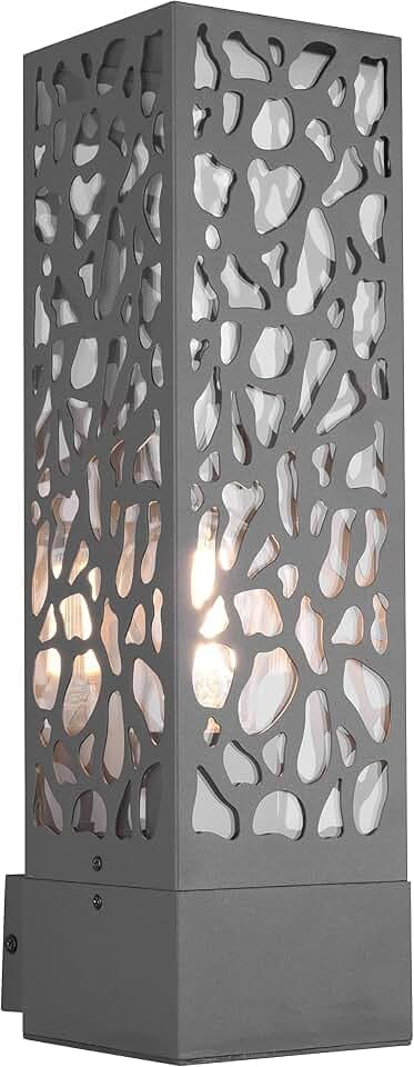 Trio Leuchten Außen Wandleuchte Cooper 207360142, Edelstahl Anthrazit, Kunststoffeinsatz transparent, exklusiv Leuchtmittel 1x E27