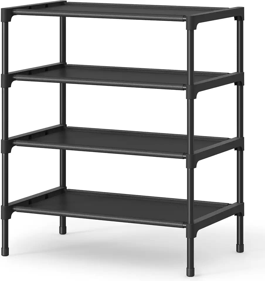 SONGMICS 4-Tier Shoe Rack, Space-Saving, Shoe Storage Organizer
