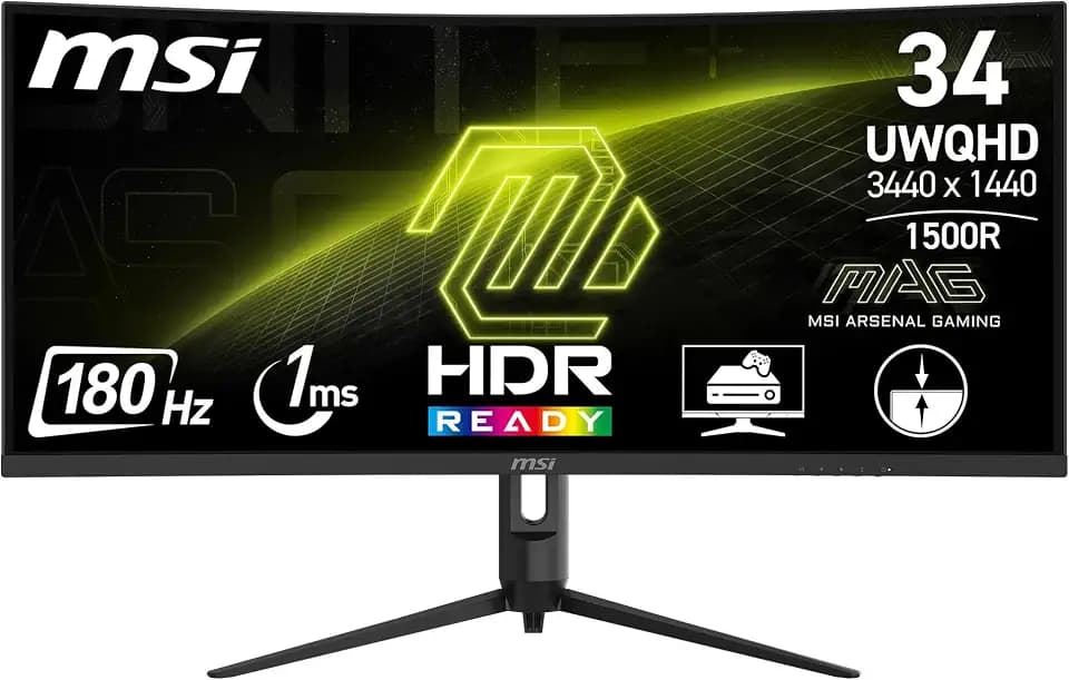 "monitor Da Gioco Curvo - Msi - 34"" - Wqhd - 180hz - Pannello Va - 1ms - Mag342cqr E2"