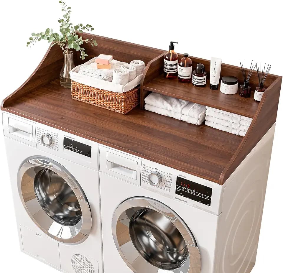 2-Tier 54" Width Washer Dryer Countertop for Laundry Room Organization