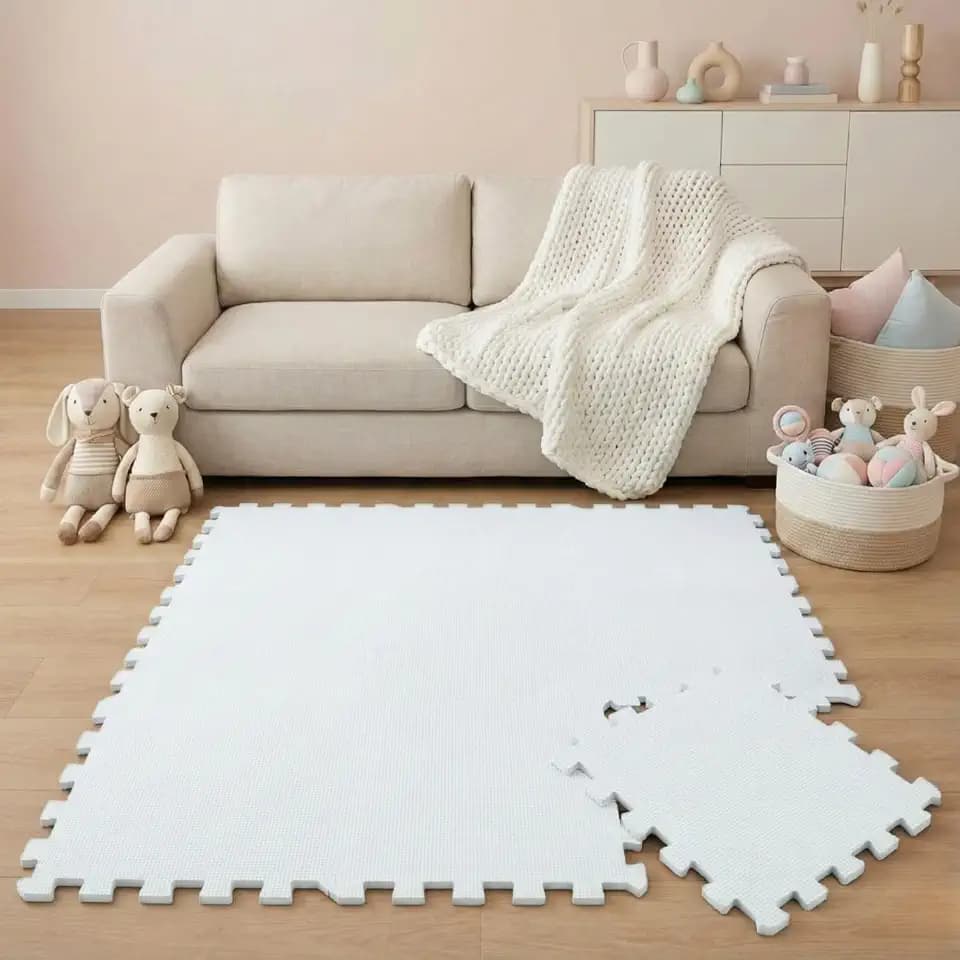 LittleTom Spielmatte Baby Puzzlematte - 9 Matten je 30x30x1 cm Krabbelmatte 90x90 cm Bodenmatte Kinder - Puzzle Matte Teppich Kinderzimmer - Eva Schaumstoff Bodenschutzmatte Spielteppich - BPA-frei