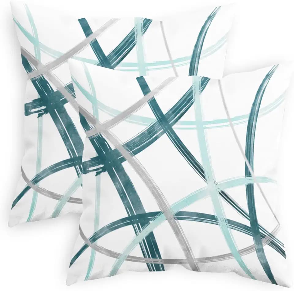 CaliTime Decorative Couch Throw Pillow Covers, 18 X 18 Inches, Teal
