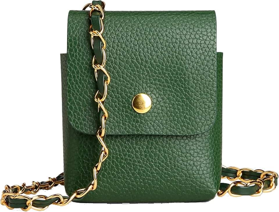 Miimall for Samsung Galaxy Z Flip 5 Phone Bag, Soft PU Leather Crossbody Bag for Women Girl Phone Purse with Card Slot Detachable Chain Case Holster for Motorola Razr 40 Ultra/Galaxy Z Flip 4/Flip 3