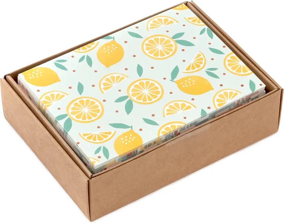 Hallmark Blank Cards, 24-Pack (Citrus, Greenery, Gingham, Strawberries)