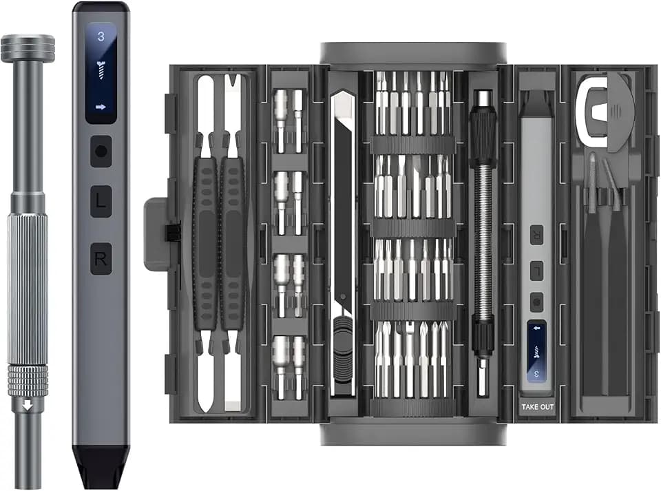 UF-TOOLS Mini Electric Screwdriver, 83 in 1 Cordless Rechargeable Small Power Screwdriver Set with 72 Bits, Led Light and Magnetic Mat, Professional Repair Tool for Phone Glasses Watch Camera Laptop