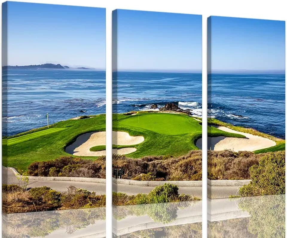 Golf Course Canvas Wall Art for Living Room Bedroom Home Decorations USA California Golf Course Pictures Posters Framed Artwork Canvas Prints Ready to Hang(20''W x 40''H x3)