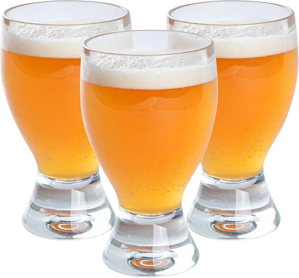 Restaurantware Polycarbonate Drinking Glass 6 Count 14 Ounce Clear Shatterproof Beer Mugs, Unbreakable Drinkware Durable Plastic, Dishwasher-Safe with Stable Base Crystal Clear for Beer, Craft Beers