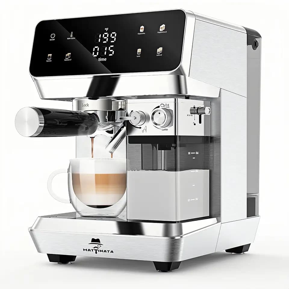 MAttinata Cappuccino Machine, Espresso Machine with Automatic Milk Frother