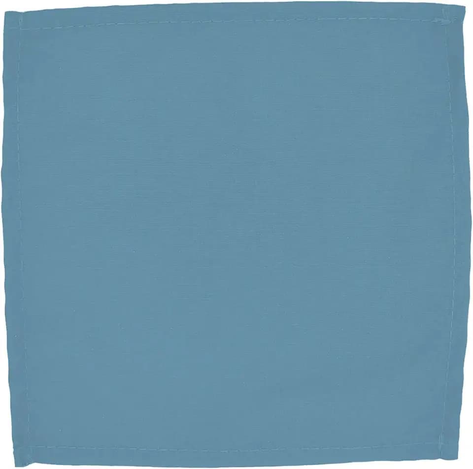 Intedge NCM1818-LGHT Blue Napkin, Square, Hemmed Edge, 65/35 Poly/Cotton Blend, 18" x 18", Washable Reusable Cloth Dinner Napkins, Light Blue, Made in USA, Set of 12