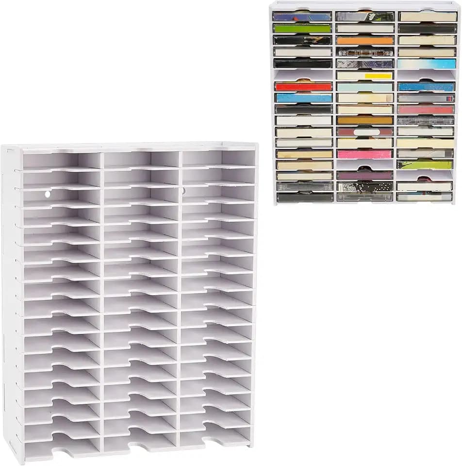 SANFURNEY Cassette Tape Storage, 51-Slot Desktop Audio Tape Organizer