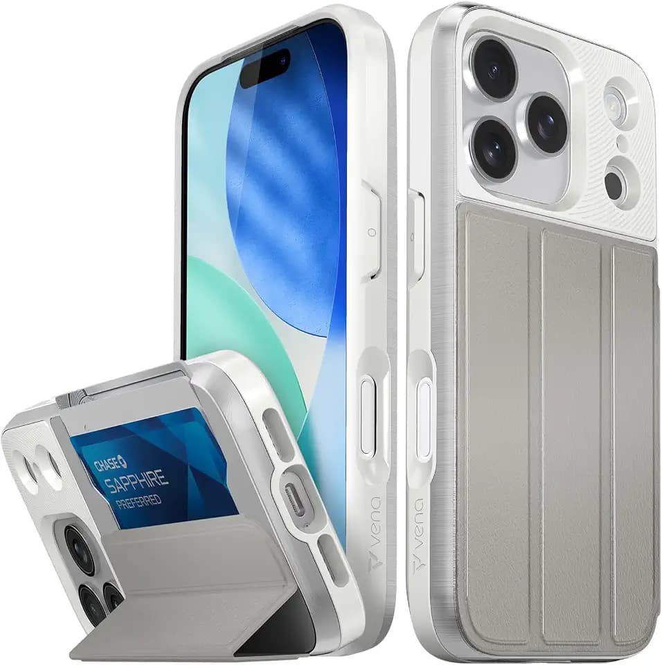 VENA vCommute for iPhone 17 Pro Wallet Case, Nude Beige