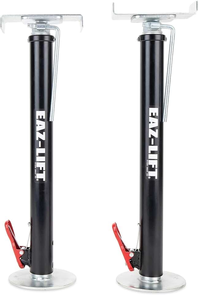 Camco Eaz-Lift 48870 Verstellbare ausziehbare Stützen für Camper/Wohnmobile, Tragkraft von 2268 kg pro Stütze, mit Schnellspannstift und schrittweisen Verriegelungspositionen, verstellbar von 48 bis