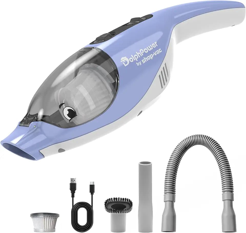 Shop-Vac DolphPower Handheld Vacuum, 4500 Pa Cordless Mini Vacuum, Blue