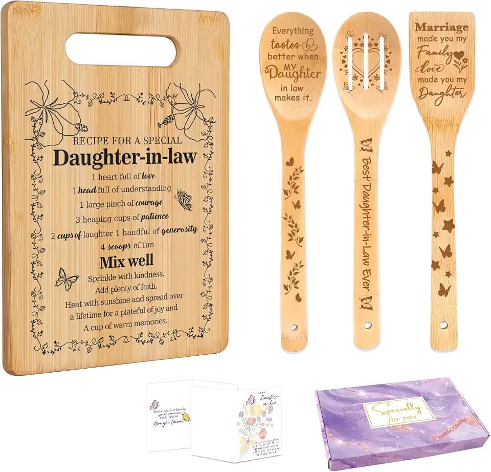 Daughter in Law Gifts,Son's Wife Birthday Gifts Cutting Board Set
