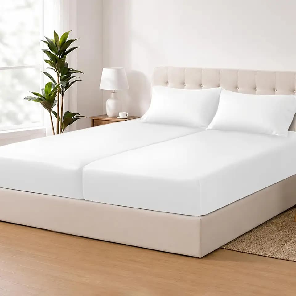 ACCURATEX Cooling Sheets for Hot Sleepers, Split King Size, White