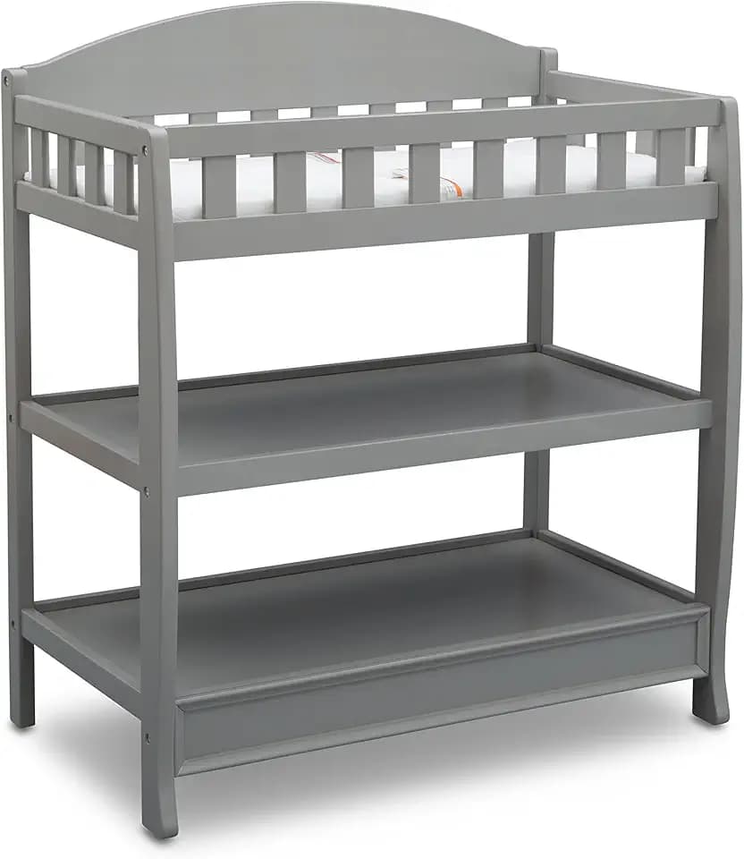 Delta Children Infant Changing Table with Pad, Grey