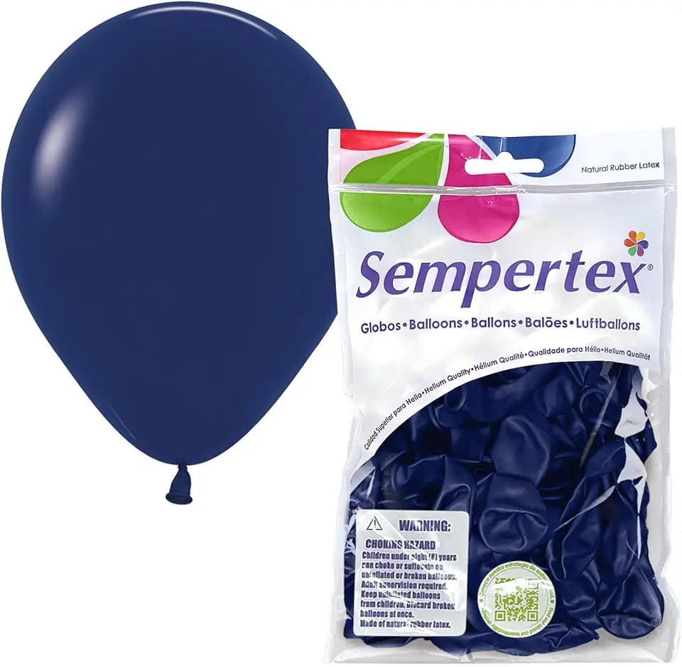 Sempertex Fashion Navy Balloons, Latex, 5 Inch, 50 Pcs