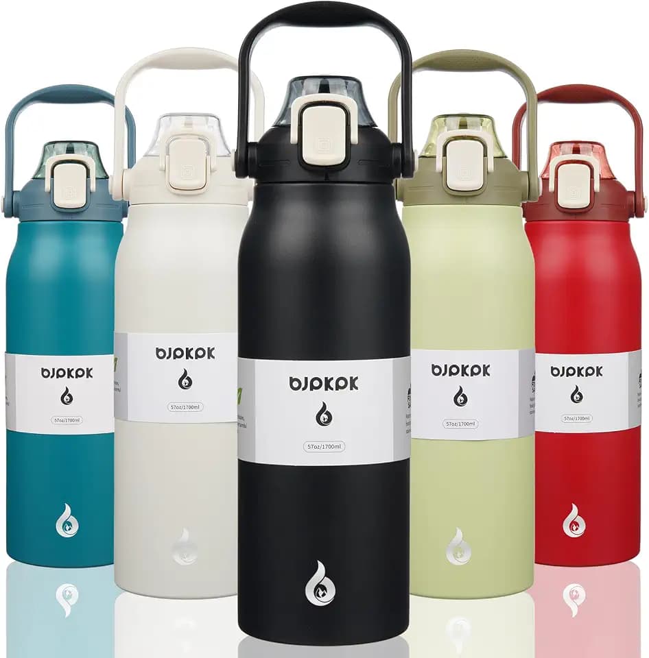 BJPKPK 57oz Insulated Water Bottle with Straw Lid, Stainless Steel Bottle