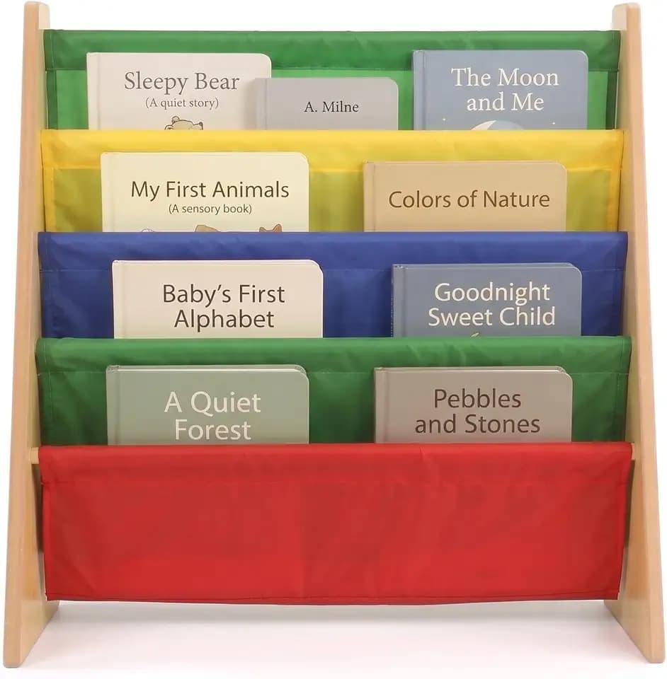 Humble Crew Kids Bookshelf, Montessori Front Facing Toddler Bookcase 4 Tier