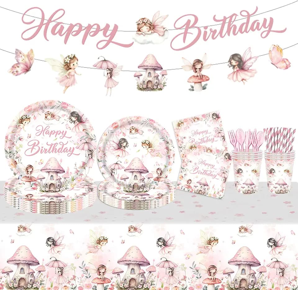 122PCS Fairy Birthday Party Decorations Fairy Theme Baby Shower