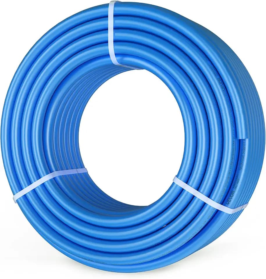 VEVOR PEX-B Pipe 3/4 Inch X 100 Feet,Non-Oxygen Barrier Flexible Pipe Tubing,Blue for Hydronic Radiant EVOH Floor Heating, Water Plumbing Applications with Cutter& Clamps