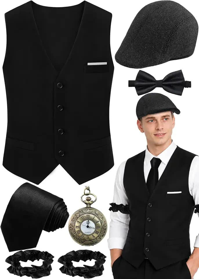 1920s Mens Costume,Roaring 20s Costumes for Men Halloween Costumes