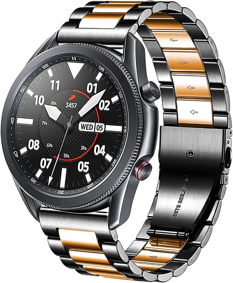 DEALELE Armband Kompatibel mit Samsung Galaxy Watch 46mm / Galaxy 3 45mm / Huawei Watch GT5 / GT5 Pro 46mm / 4/4 pro / 3/3 Pro / GT4 / GT3 46mm, 22mm Edelstahl Metall Armbänder